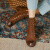 PEDIDNRO品牌马丁靴女秋季时尚高跟粗跟真皮系带及踝靴2023新款女靴短靴 棕色 单层 15天内发货 34