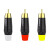 音视频焊接头单莲花头AV线音频线接线端子 红黄白RCA插头 白色1盒4个接头