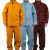 橙央电焊焊工防烫隔热阻燃牛皮耐磨氩弧焊焊接衣 棕色混搭裤子 XL