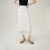 范思蓝恩浪漫蕾丝拼接鱼尾半身裙女夏季2024新款白色气质中长裙子 月光白 XL
