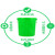 垃圾桶圆形加厚大号带盖厨余易腐垃圾分类绿色熟胶圆筒商用过滤大 50K绿色有盖