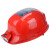 飞迅风扇安全帽工地夏季太阳能电风扇帽子可充电空调防晒多功能头盔男 红色(MD加强)双风扇/8000MA