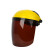 电焊防护罩脸部头戴式焊工面屏面罩打磨防飞溅二保氩弧焊帽防烤脸 黄顶灰色屏