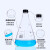 比克曼生物（BKMAM）玻璃三角瓶丝口刻度三角烧瓶带盖锥形瓶小口耐高温高硼硅实验室 250ml