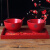 萝塑中式红色陶瓷结婚茶具套装婚庆用品礼新婚礼物礼品双喜敬茶杯壶 双喜碗(2碗2勺2筷)+木盘