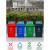大号正方形分类垃圾桶四色摇盖环卫户外商用餐饮无盖果皮箱 40升分类方形Y桶(带盖)蓝色 可回收物