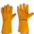 电焊手套 长款牛皮加长手套劳保 焊接焊工耐高温隔热阻燃耐磨焊工帆布防护手套 电焊手套黄色1双