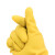 聚远 JUYUAN 加厚塑胶橡胶劳保手套 防水防滑耐磨 黄色 M码 5双/包
