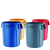 圆形塑料桶储物桶带盖大号垃圾桶户外小区物业塑料环卫桶加厚 豪华75升红色带盖