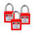 BOZZYS BD-G51 -KA业工程钢制短梁安全挂锁25*6MM个人能量隔离设备检修锁定LOTO安全锁具 通开型 单个装