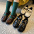 TTPMER女童小皮鞋2023秋季乐福鞋女宝宝3-12岁软底防滑英伦儿童皮鞋 黑色 21
