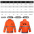 慎固反光雨衣套装 分体式双层防水雨衣雨裤  150D蓝格橙 经典款 2XL码