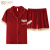 莫代尔情侣睡衣女夏季短袖冰丝新婚结婚本命年红色家居服男士套装 F81011红色女款  M女款 (适合80-105斤)