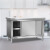 柏钢 不锈钢工作台操作台面桌子带拉门商用专用烘焙台储物台加厚120*60*80cm单通