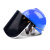 聚远 JUYUAN  电焊面罩 防护面屏防冲击防油飞溅 蓝安全帽+支架+黑色包边屏  2套起售