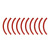 多吉邦 反光膜压力表标示贴 100贴 红色 外径100MM 4分之1圆弧 标签宽5MM 标配/包