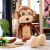 礼莎猴子毛绒玩具床上睡觉可爱香蕉猴公仔儿童布娃娃安抚 深棕色 85厘米+40厘米