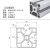  基克孚 欧标工业铝型材4040工作台框架铝合金型材40*40C架子（定制）备件 欧标4040L-N2-6.8孔 