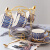 杯子陶瓷英伦风ins陶瓷咖啡杯套装欧式下午茶茶具创意家用带碟勺架杯子 锦上-1粉1蓝(2杯2碟2勺1架)