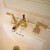 RAYTOTODTOTO日本卫浴面盆龙头 梅玛8寸双把三孔脸盆龙头冷热水洗手盆水龙 金色