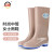 上海牌雨鞋女士高筒舒适PVC耐磨防滑防汛劳保工业防护耐腐蚀耐酸碱食品加工鞋SH302 卡其色 37