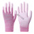 薄款尼龙PU涂指涂掌手套劳保耐磨工作防护防滑带胶夏季干活静电 粉色条纹涂指（36双） S