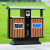 户外垃圾桶不锈钢防腐木边单桶室外环卫分类垃圾箱小区街道果皮箱 MX-FJ02 棕色