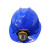 救援安全帽带头灯 抢险头盔充电安全帽矿工帽带灯安全帽矿灯盔煤矿工专 矿灯+PE蓝色安全帽