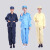 致尔康 防静电服 分体式工作服套装 养殖场 蓝色带帽（上衣+裤子） 2XL 