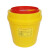 得筑工品 圆形利器盒锐器盒 医疗垃圾桶黄色医疗废物利器盒带盖按压利器桶 2L（5个装）