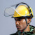 透明防护面罩安全帽面屏电焊打磨防冲击耐高温防飞溅安全防尘面具 黄色安全帽+黑色PC面屏2mm加厚（电焊）