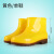 安先达雨鞋 短筒水鞋 户外防滑胶鞋 耐磨雨靴 洗车雨靴 黄色 42 