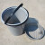 鲁识 大号灰色圆形带漏筐塑料茶渣桶办公室废茶叶过滤桶茶海垃圾桶 101小号米白(桶+筐)整套