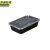 京洲实邦 650ml黑色100套带盖 长方形一次性餐盒塑料外卖打包盒子JZSB-9311B