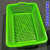 塑料篮子带手柄长方形大号商用厨房洗菜篮漏筐果蔬沥水收纳周转筐 绿色普厚52*40*17.5