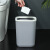 简约方形垃圾桶 厨房客厅北欧风现代卫生间厕所纸篓垃圾桶 12L粉色桶+深粉压圈