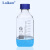 透明蓝盖方瓶实验室丝口瓶螺口玻璃带刻度样品瓶/500ml/1000ml 250ml