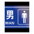 曦润 公共厕所全套标识牌旅游户外公厕男女洗手间卫生间提示标志牌铝板 男厕所 50x100cm