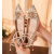 香槟色婚鞋女法式主婚纱粗跟不累脚新娘鞋配礼服日常可穿水晶单鞋 香槟色粗跟6厘米 34