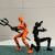 幸运13萝卜人超可动多关节可动人偶模型机器人3d打印积木拼装玩具 关节人黑橙色【送3手势+4武器 】13厘米
