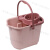 手压带滑轮加厚洗拖把桶挤水桶墩布清洁单桶拖把压干桶大容量 粉色桶+紫色拖把