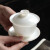 妙莲天香 朱红丝三才盖碗羊脂玉瓷手工盖碗茶杯家用德化白瓷功夫泡茶碗 D57-06A 朱红丝盖碗-美人 150ML