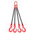 起重链条吊索具组合吊钩吊环G80锰钢铁链细筋钩起重吊装工具 2吨2腿1米
