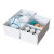 桌面分格收纳盒医院6s管理自由组合分隔物品塑料整理筐可拆卸储物 备用液体存放盒2512配2隔板+ 卡槽+空白卡片