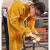 电焊工牛皮耐磨隔热防烫耐高温防护衣反穿衣焊工围裙氩弧焊工作服 桔色长款高领长袖105cm XL