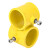 稳斯坦 (5个)黄色48管专用PPR建筑工地塑料临边防护连接件 扶手连接扣件楼梯基坑洞口化钢管件 连体三通 W282