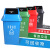 餐饮柜专用正方形垃圾分类垃圾桶大号带盖四色户外商用垃圾箱厨余 红色 40L无盖