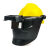 元族适用高空作业电焊面罩氩弧焊变光头戴式插配安全帽面屏电焊帽焊工专用 黄安全帽+插槽式高空面罩
