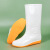 钢米 GH0024平底易清洗雨鞋 养殖场雨靴胶鞋防水鞋 44码白色(双)