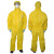耐呗斯 化学连体防护服 防尘防液体喷溅隔离衣 双门襟双拉链 NBS4402T XL码 黄色 1件